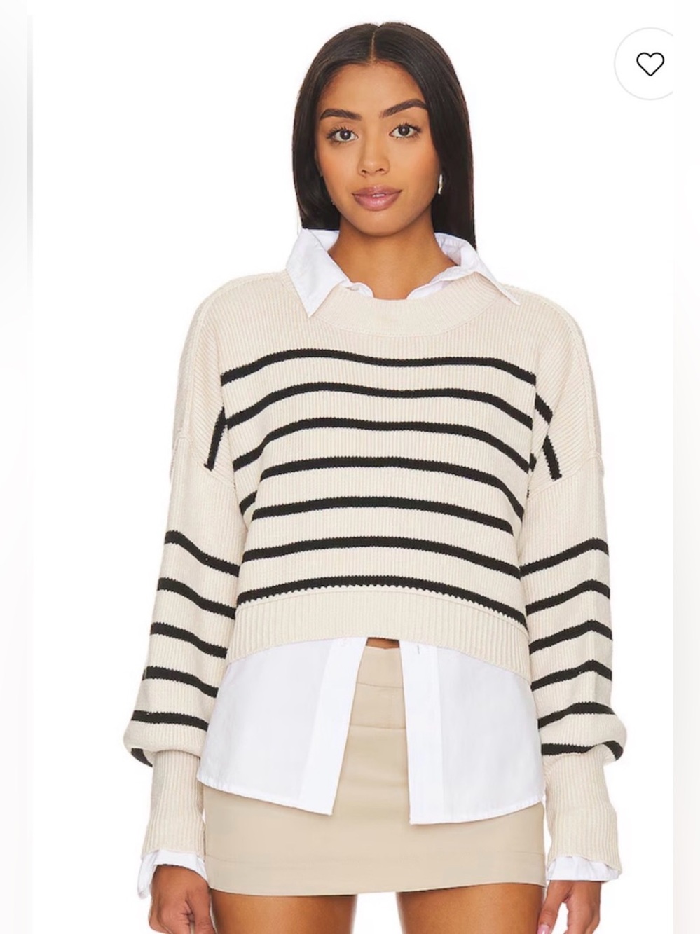 Free People Stripe Easy Street‎ Crop Sweater Women's Size S